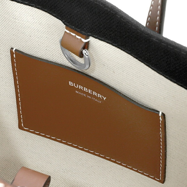 BURBERRY(バーバリー)の新品 バーバリー BURBERRY トートバッグ ミニ ツートン キャンバス＆レザー フレヤ レディースのバッグ(トートバッグ)の商品写真