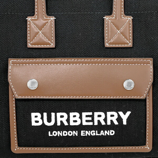 BURBERRY(バーバリー)の新品 バーバリー BURBERRY トートバッグ ミニ ツートン キャンバス＆レザー フレヤ レディースのバッグ(トートバッグ)の商品写真