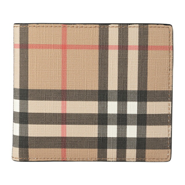 新品 バーバリー BURBERRY 2つ折り財布 Eキャンバス バイフォールド