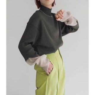 Sheer Sleeve Turtle Tops(カットソー(長袖/七分))