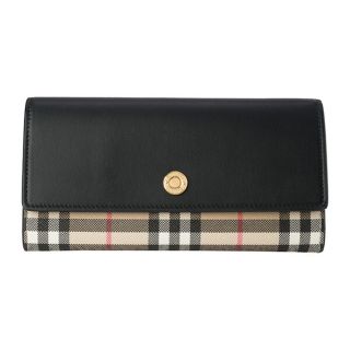 バーバリー(BURBERRY)の新品 バーバリー BURBERRY 長財布 コンチネンタルウォレット ブラック 黒 ベージュ(長財布)