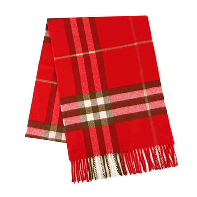 BURBERRY(バーバリー)の新品 バーバリー BURBERRY マフラー・ストール カシミア スカーフ ブライトレッド レディースのファッション小物(マフラー/ショール)の商品写真