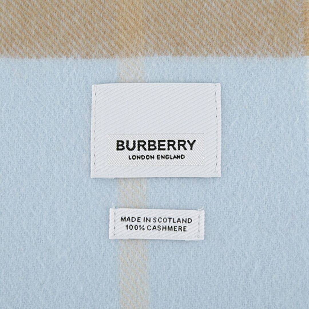 BURBERRY(バーバリー)の新品 バーバリー BURBERRY マフラー・ストール カシミア スカーフ ペールブルー レディースのファッション小物(マフラー/ショール)の商品写真