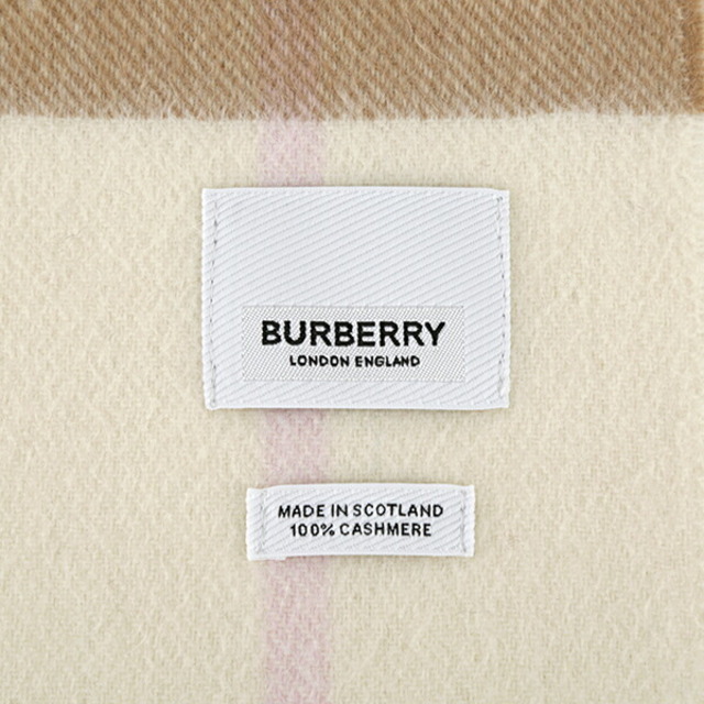 BURBERRY(バーバリー)の新品 バーバリー BURBERRY マフラー・ストール カシミア スカーフ ホワイト レディースのファッション小物(マフラー/ショール)の商品写真
