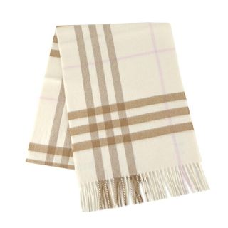 バーバリー(BURBERRY)の新品 バーバリー BURBERRY マフラー・ストール カシミア スカーフ ホワイト(マフラー/ショール)