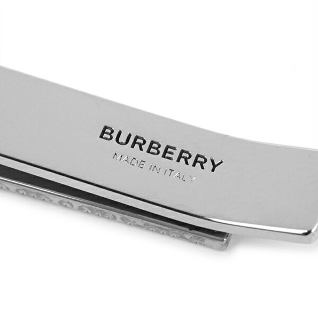 新品 バーバリー BURBERRY ネクタイピン パラジウムプレート チェックタイバー