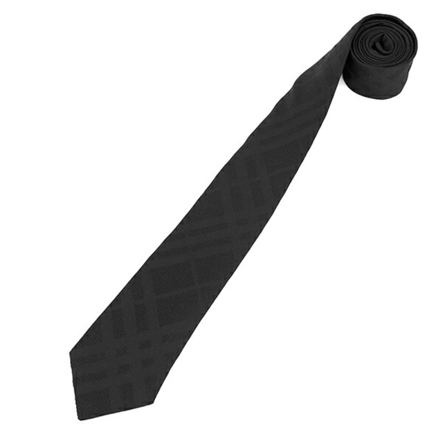 BURBERRY(バーバリー)の新品 バーバリー BURBERRY ネクタイ TONAL CHECK TIE ブラック メンズのファッション小物(ネクタイ)の商品写真