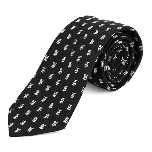 BURBERRY(バーバリー)の新品 バーバリー BURBERRY ネクタイ MONOGRAM MOTIF SILK JACQUARD TIE ブラック メンズのファッション小物(ネクタイ)の商品写真