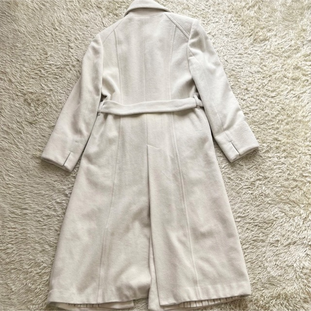 23区(ニジュウサンク)の新品★look low ロングコート アンゴラ シルク ベルト付 Mサイズ レディースのジャケット/アウター(ロングコート)の商品写真