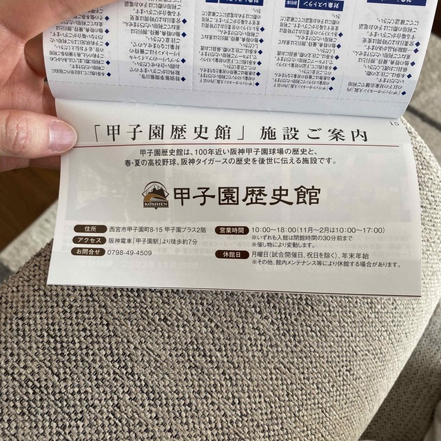甲子園歴史館　入場無料券 チケットの施設利用券(その他)の商品写真