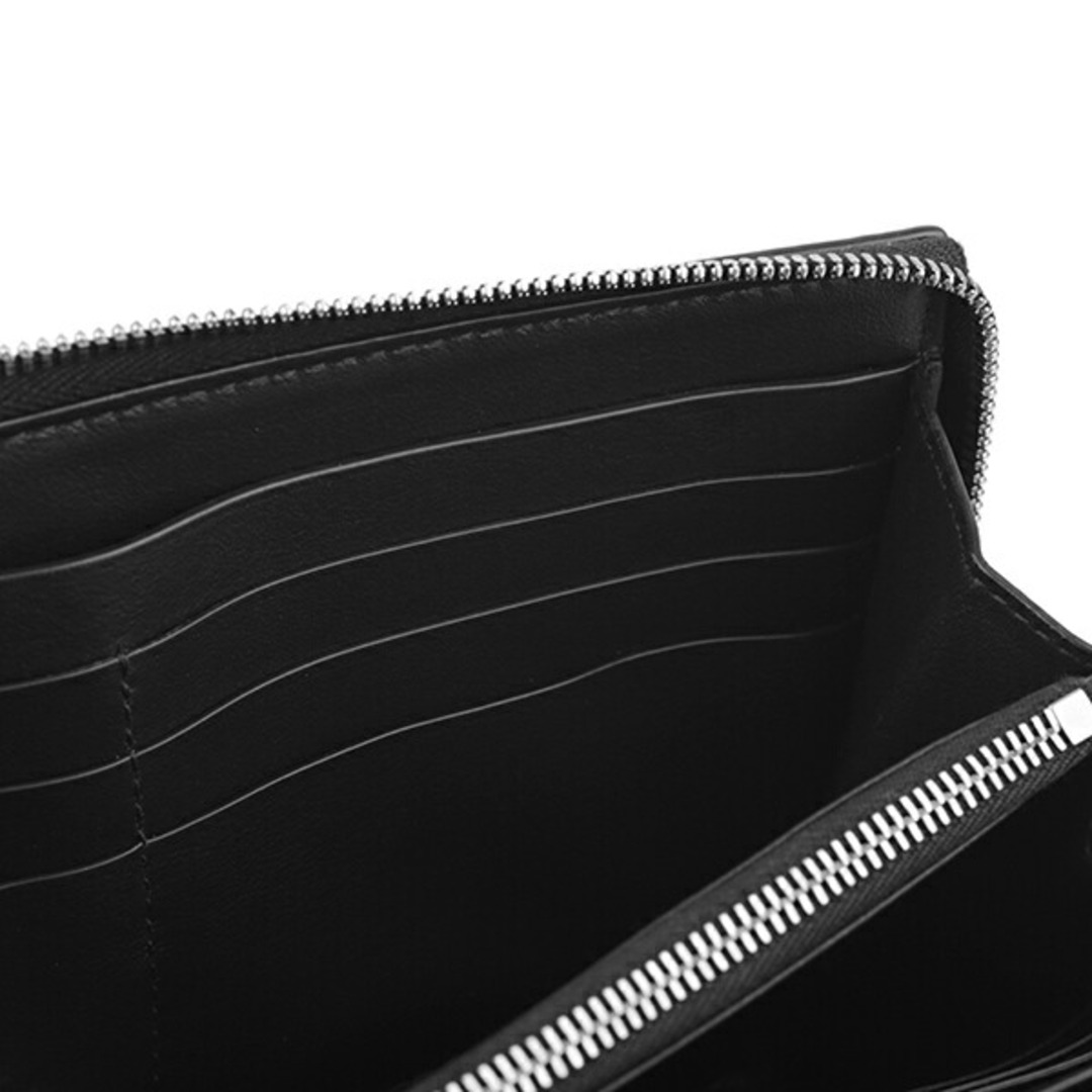 新品 メゾンマルジェラ ブラックレザー 直角垂直ウォレット 三つ折り財布