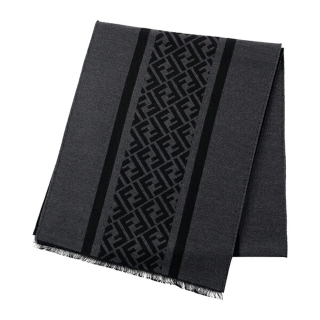 海外並行輸入正規品 FENDI アンスラサイト/ネロ FFロゴ マフラー