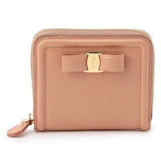 フェラガモ(Ferragamo)の新品 フェラガモ FERRAGAMO 2つ折り財布 スモールジップアラウンド サーモンピンク(財布)