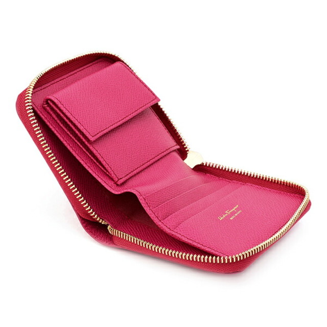 新品 フェラガモ FERRAGAMO 2つ折り財布 スモールジップアラウンド