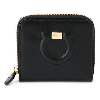 フェラガモ(Ferragamo)の新品 フェラガモ FERRAGAMO 2つ折り財布 スモールジップアラウンド ブラック 黒(財布)