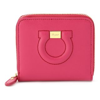 フェラガモ(Ferragamo)の新品 フェラガモ FERRAGAMO 2つ折り財布 スモールジップアラウンドウォレット ピンク(財布)