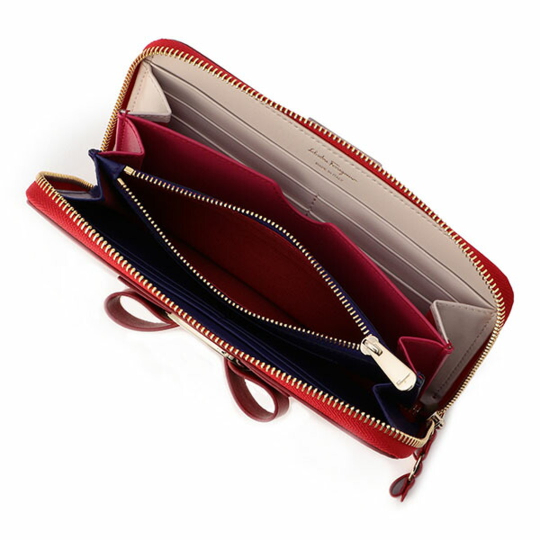Ferragamo(フェラガモ)の新品 フェラガモ FERRAGAMO 長財布 ジップアラウンドウォレット レッド 赤 レディースのファッション小物(財布)の商品写真