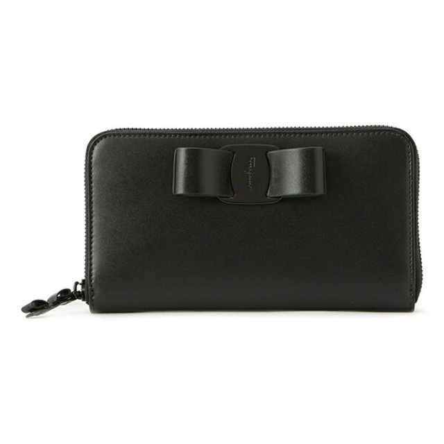 Ferragamo(フェラガモ)の新品 フェラガモ FERRAGAMO 長財布 ジップアラウンドウォレット ブラック 黒 レディースのファッション小物(財布)の商品写真