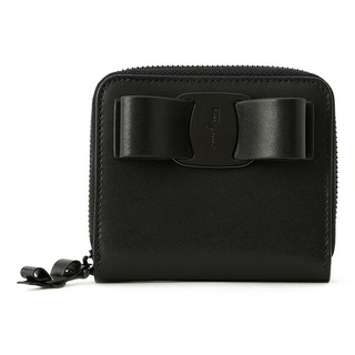 フェラガモ(Ferragamo)の新品 フェラガモ FERRAGAMO 2つ折り財布 スモールジップアラウンド ブラック 黒(財布)