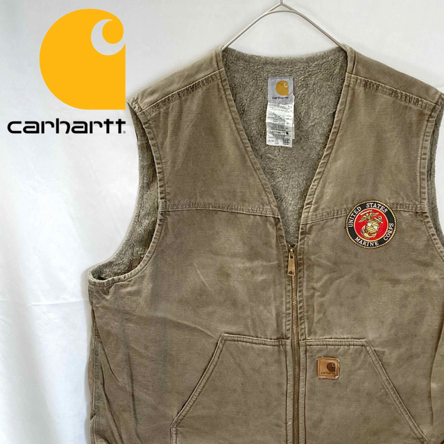 Carhartt カーハート 裏ボア ワークベスト ダック地 ブラウン 2XL