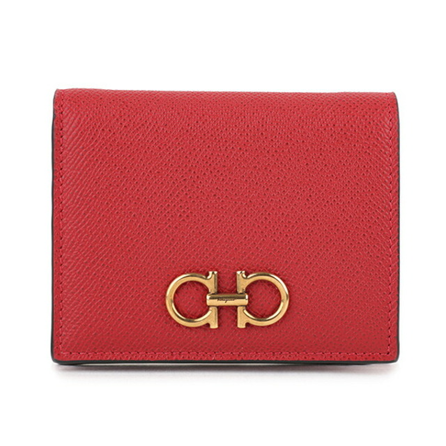 Ferragamo(フェラガモ)の新品 フェラガモ FERRAGAMO 2つ折り財布 コンパクトウォレット レッド 赤 レディースのファッション小物(財布)の商品写真