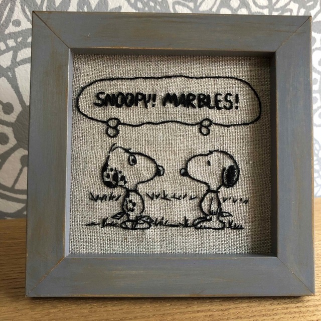 SNOOPY(スヌーピー)のブルースター17様2点　ハンドメイド　スヌーピー　刺繍ミニフレーム ハンドメイドのインテリア/家具(インテリア雑貨)の商品写真