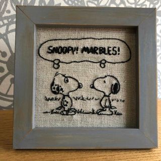 スヌーピー(SNOOPY)のブルースター17様2点　ハンドメイド　スヌーピー　刺繍ミニフレーム(インテリア雑貨)