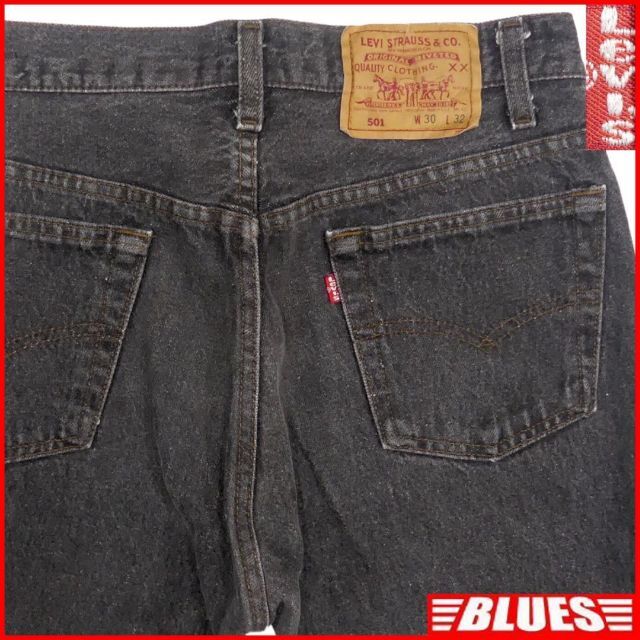 Levi's(リーバイス)のリーバイス501 W30 先染め 黒 USA ブラックデニム メンズJJ148 メンズのパンツ(デニム/ジーンズ)の商品写真