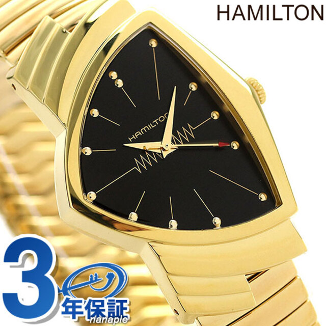 Hamilton - ハミルトン 腕時計 メンズ H24301131 HAMILTON クオーツ ブラックxゴールド アナログ表示