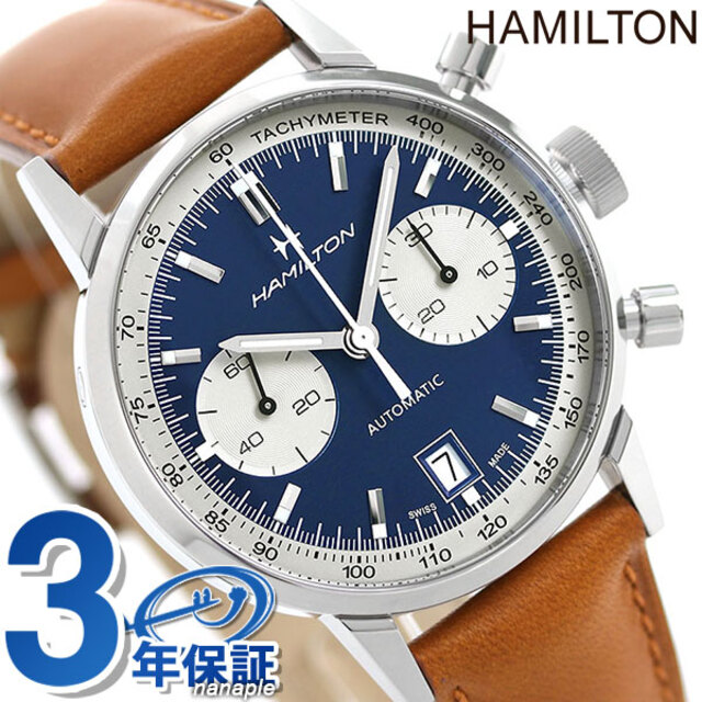 Hamilton - ハミルトン 腕時計 メンズ H38416541 HAMILTON 自動巻き（H-31/手巻き付） ブルーxライトブラウン アナログ表示