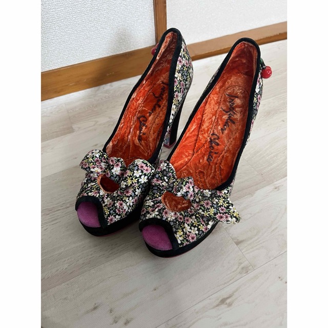 Irregular choice 花柄 ヒール ベロア パンプス　38サイズ