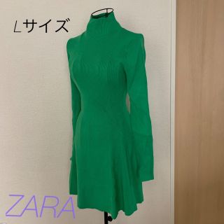 【新品未使用】ZARAのグリーンワンピース(ひざ丈ワンピース)