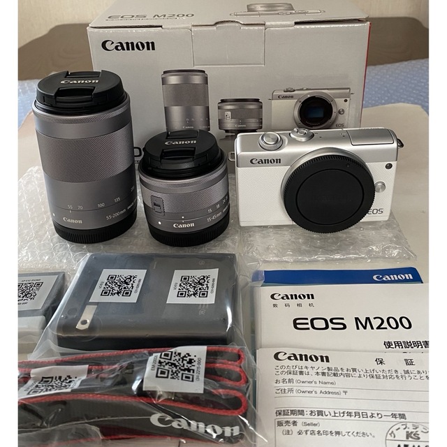 Canon ミラーレス一眼カメラ EOS M200 標準ズームキット ホワイト