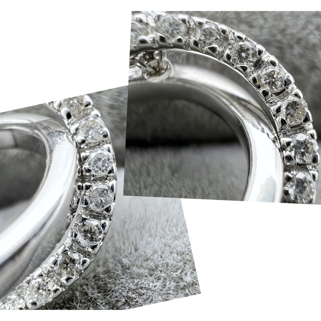 Vendome Aoyama(ヴァンドームアオヤマ)のk18WG 天然 ダイヤモンド ヴァンドーム ダイヤ サークル ネックレス レディースのアクセサリー(ネックレス)の商品写真