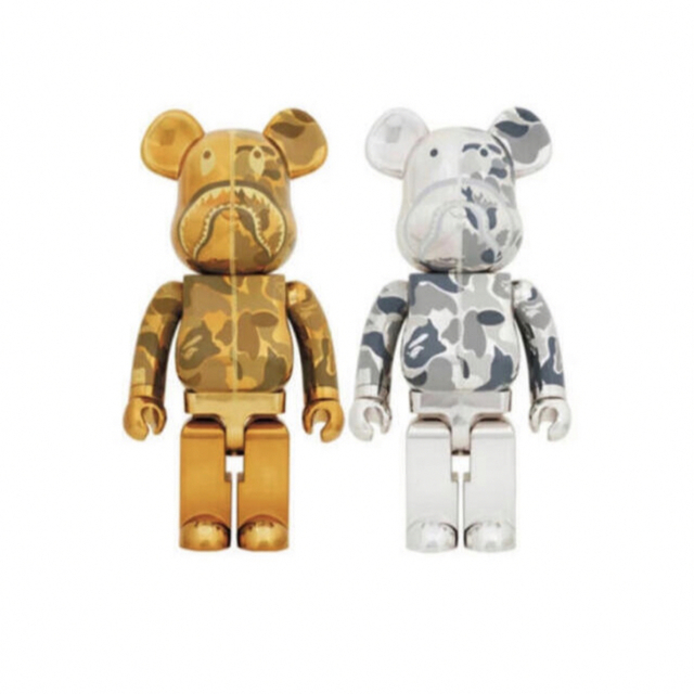 エンタメ/ホビーBE@RBRICK BAPE(R) CAMO SHARK 1000% シルバー