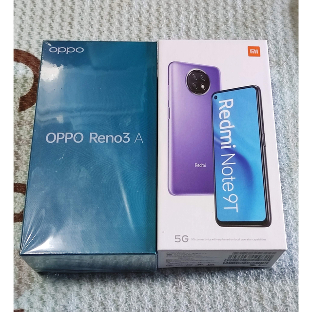 OPPO Reno3 A +Redmi Note9 T 5G おサイフケータイ - スマートフォン本体