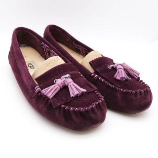 アグ(UGG)の《希少》UGG フラットシューズ 紫 タッセル モカシン 24cm(スリッポン/モカシン)