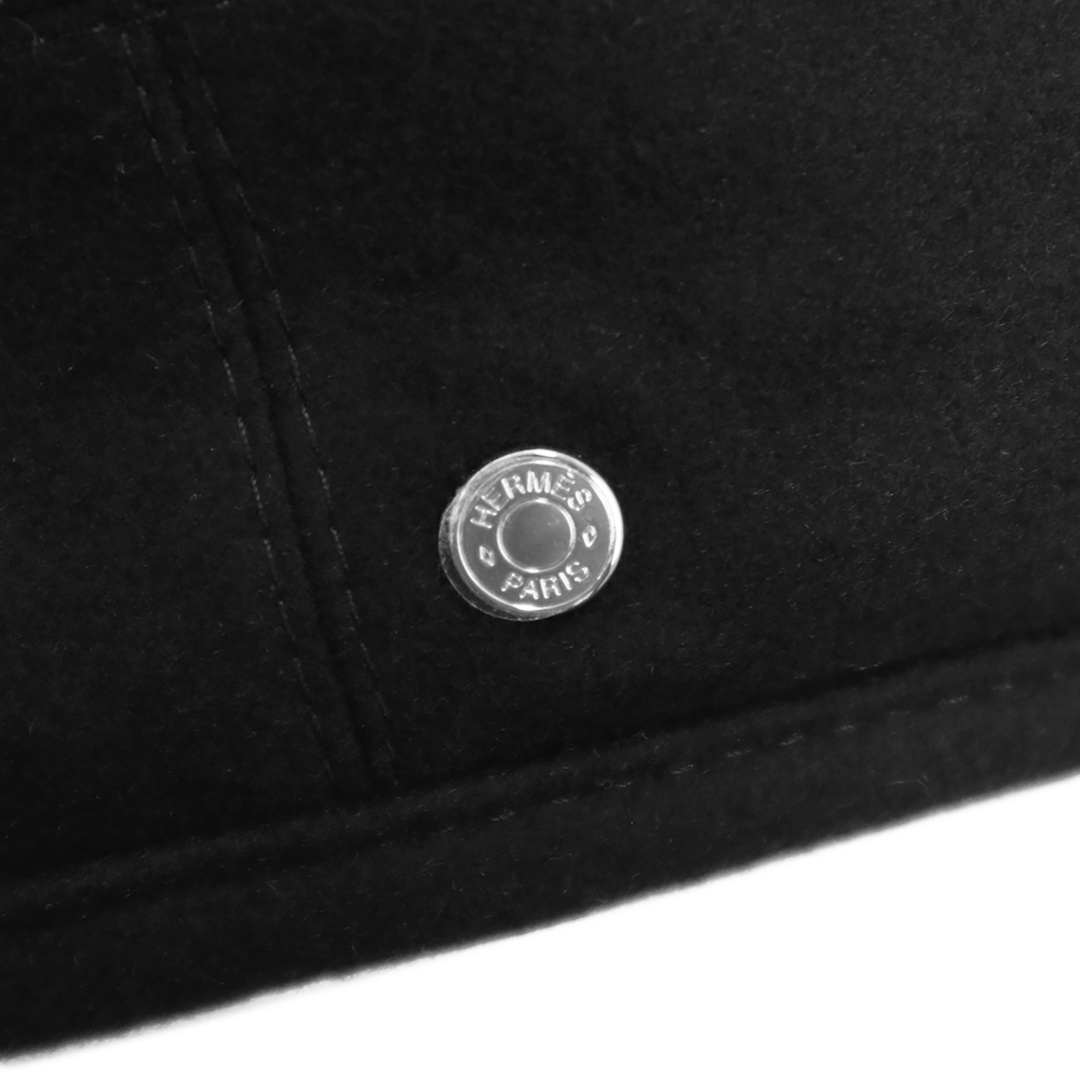Hermes(エルメス)のエルメス HERMES サントノーレ ベレー帽 帽子 ハット #57 カシミヤ100％  レーヨン シルクセリエ ブラック 黒（未使用保管品） レディースの帽子(ハンチング/ベレー帽)の商品写真