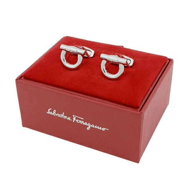 新品 フェラガモ FERRAGAMO カフスボタン カフリンクス シルバー 大人