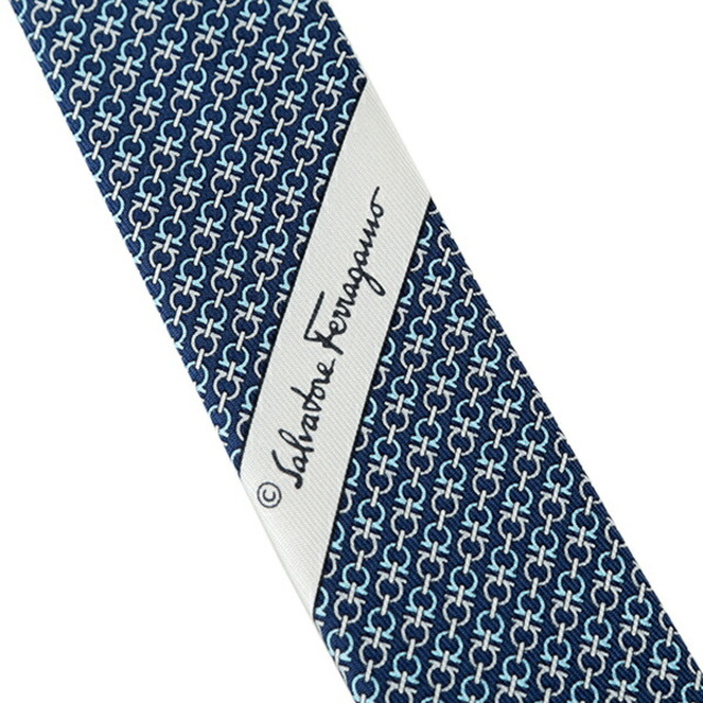 Ferragamo(フェラガモ)の新品 フェラガモ FERRAGAMO ネクタイ GANCINI ブルー メンズのファッション小物(ネクタイ)の商品写真