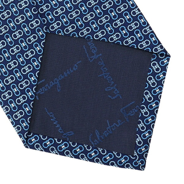 Ferragamo(フェラガモ)の新品 フェラガモ FERRAGAMO ネクタイ GANCINI ブルー系 メンズのファッション小物(ネクタイ)の商品写真