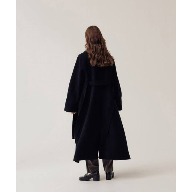 RANDEBOO(ランデブー)のRANDEBOO ♡Muffler docking wool coat ブラック レディースのジャケット/アウター(ロングコート)の商品写真