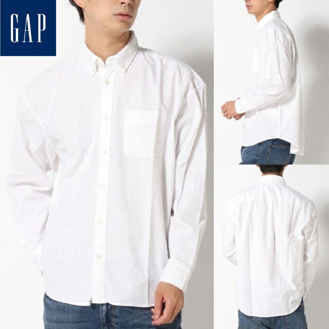 GAP(ギャップ)の89r様専用【早い者勝ち】GAP ボタンダウン 長袖シャツ 白x2 メンズのトップス(シャツ)の商品写真