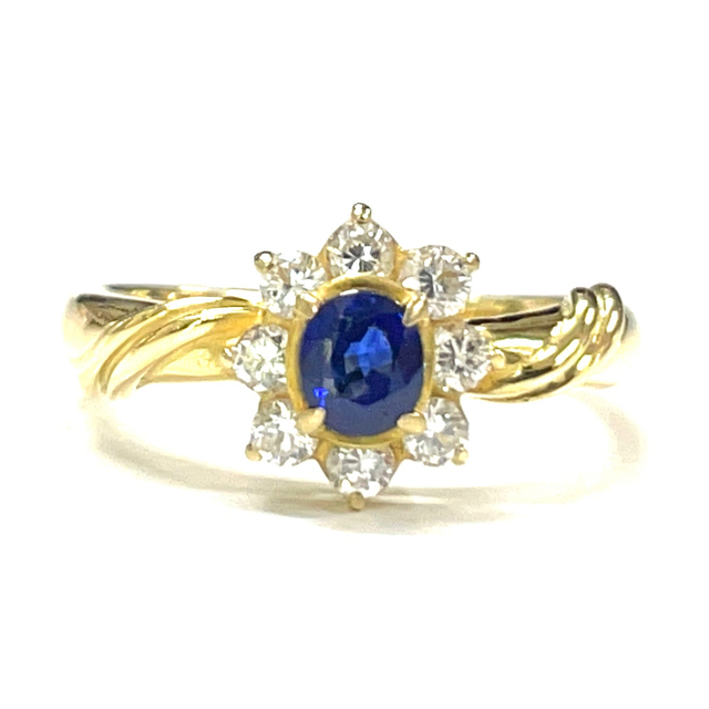 大人気新品 Diamond Sapphire K18 8P antique Ring リング(指輪