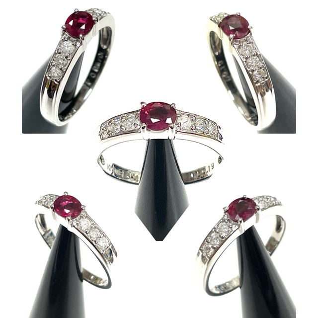 K14WG RING Ruby Diamond White Gold 0.5ct | www.borowinka.pl
