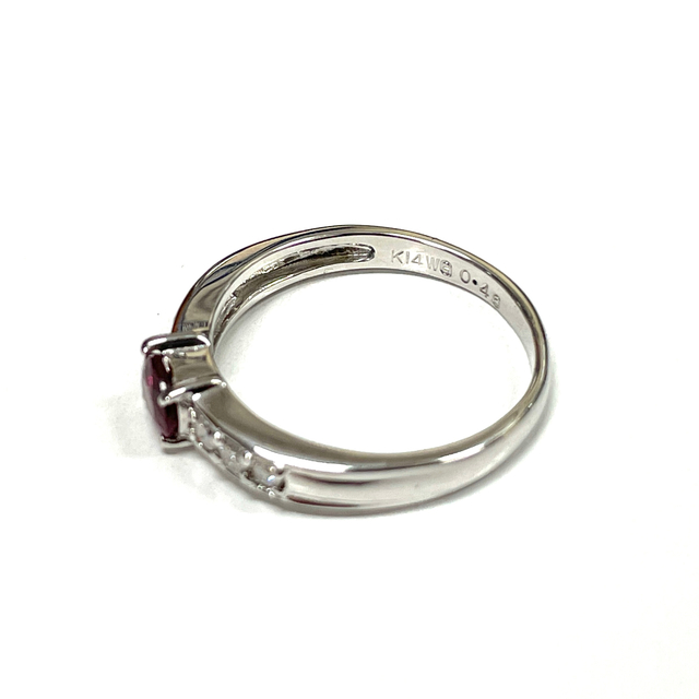 K14WG RING Ruby Diamond White Gold 0.5ct | www.borowinka.pl