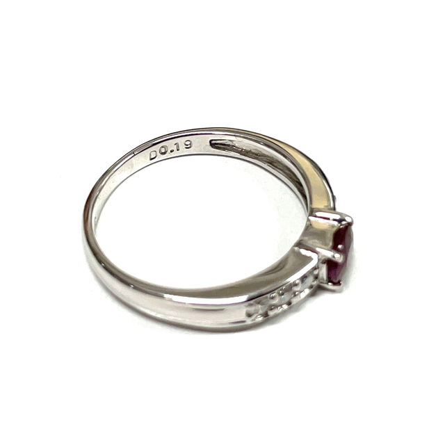 K14WG RING Ruby Diamond White Gold 0.5ct | www.borowinka.pl