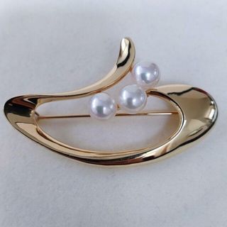 ミキモト(MIKIMOTO)のミキモト パール アコヤ真珠 ブローチ K14YG 7.0mm 9.6g(ブローチ/コサージュ)