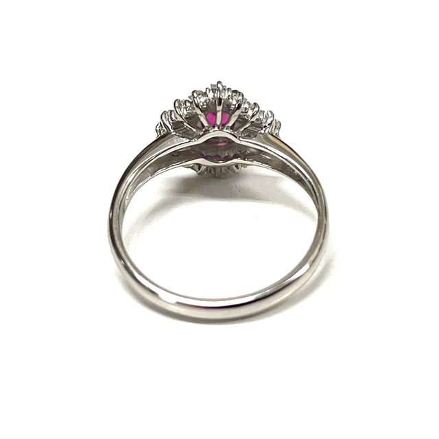 PT900 Flower Ruby Diamond Ring platinum