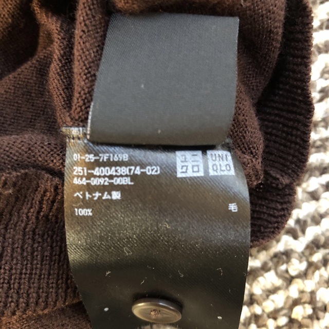 UNIQLO(ユニクロ)のUNIQLO ユニクロ　ウール　カーディガン　茶　ブラウン　M レディースのトップス(カーディガン)の商品写真